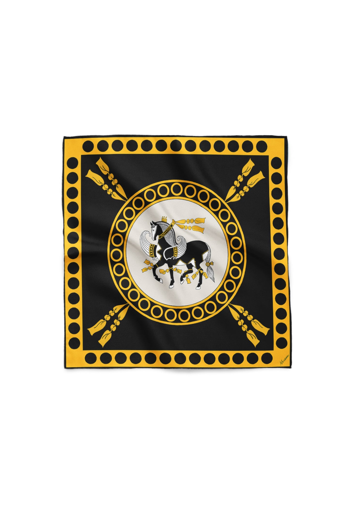 Pari-dar Black Gold silk scarf