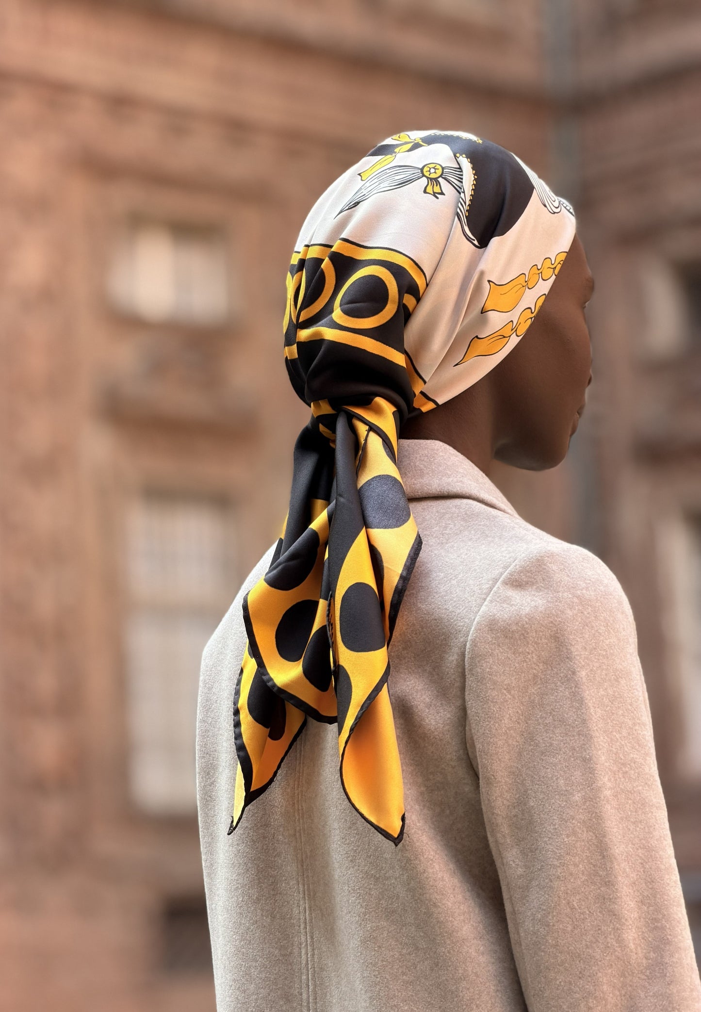 Pari-dar Black Gold silk scarf