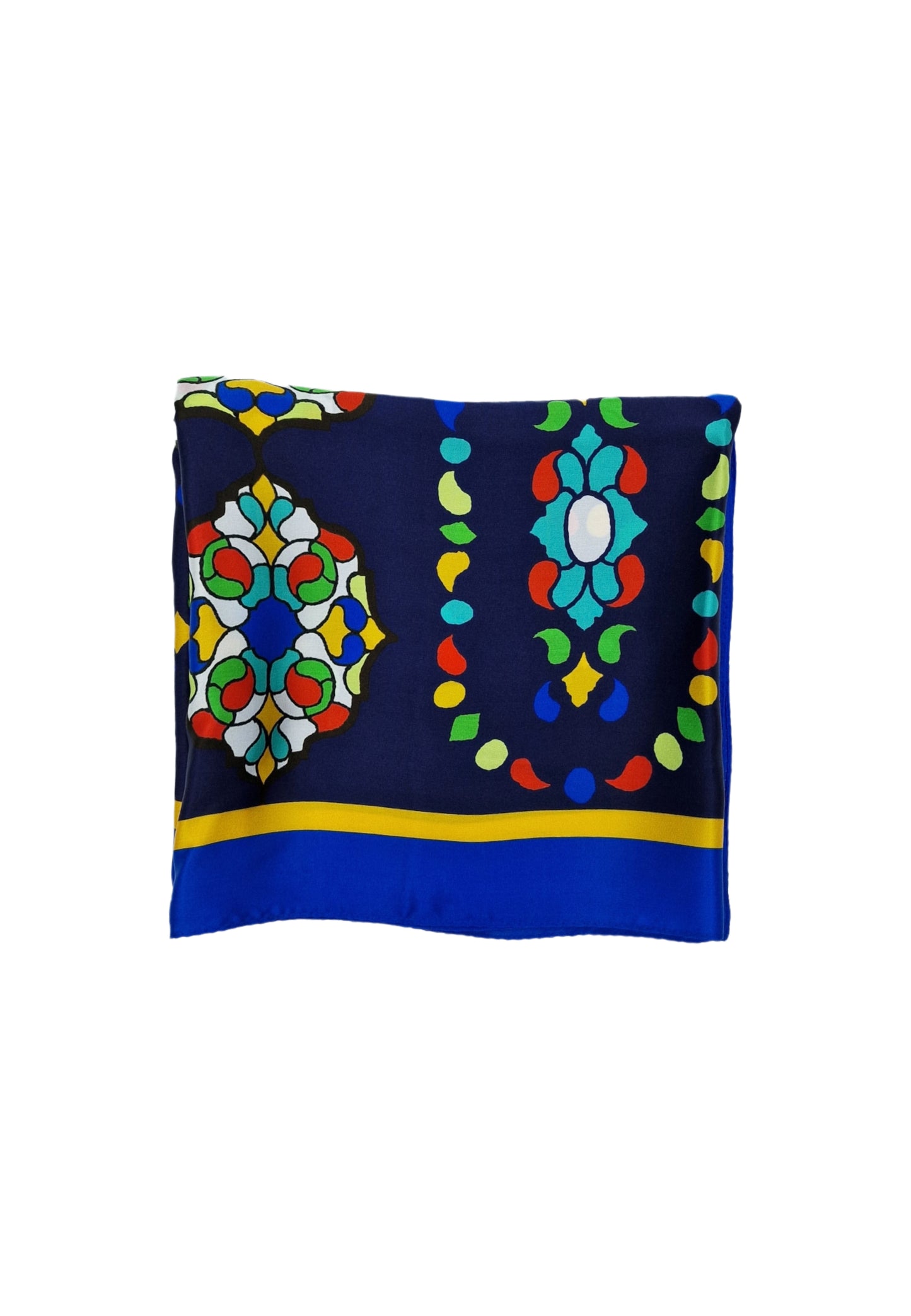 OROSI-Silk scarf - Multicolor Navy