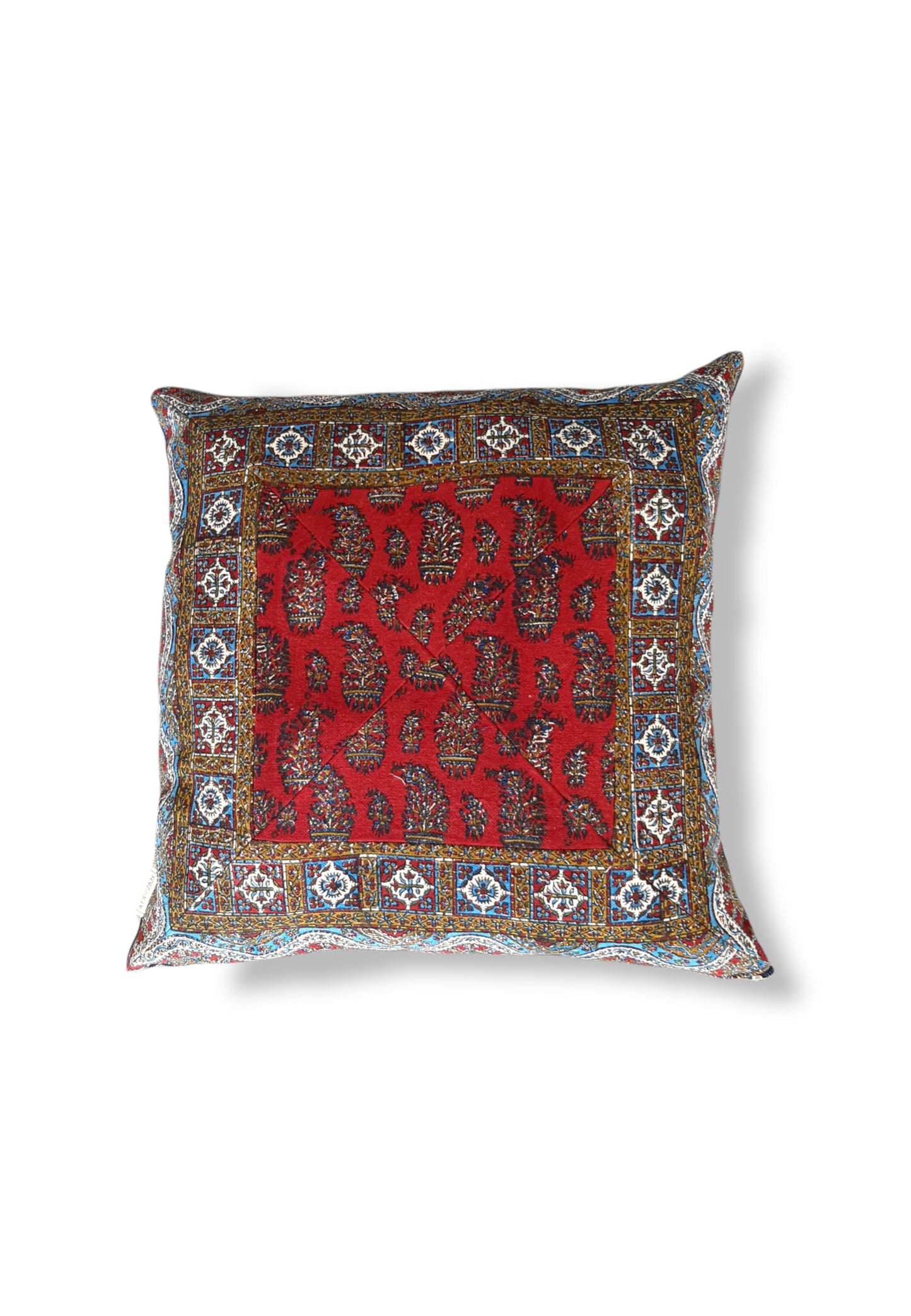 AFROZAN Hand-printed Cushion Cover - Multicolour-Red02 - AFROZAN FASHION HOUSE