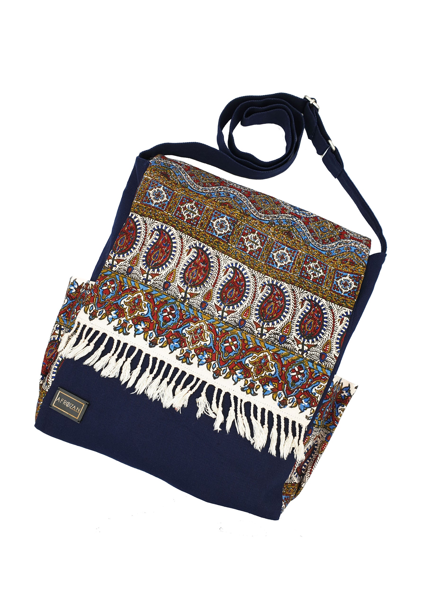 Crossbody Fabric Bag - Large size in color Navy - AFROZAN FASHION HOUSE