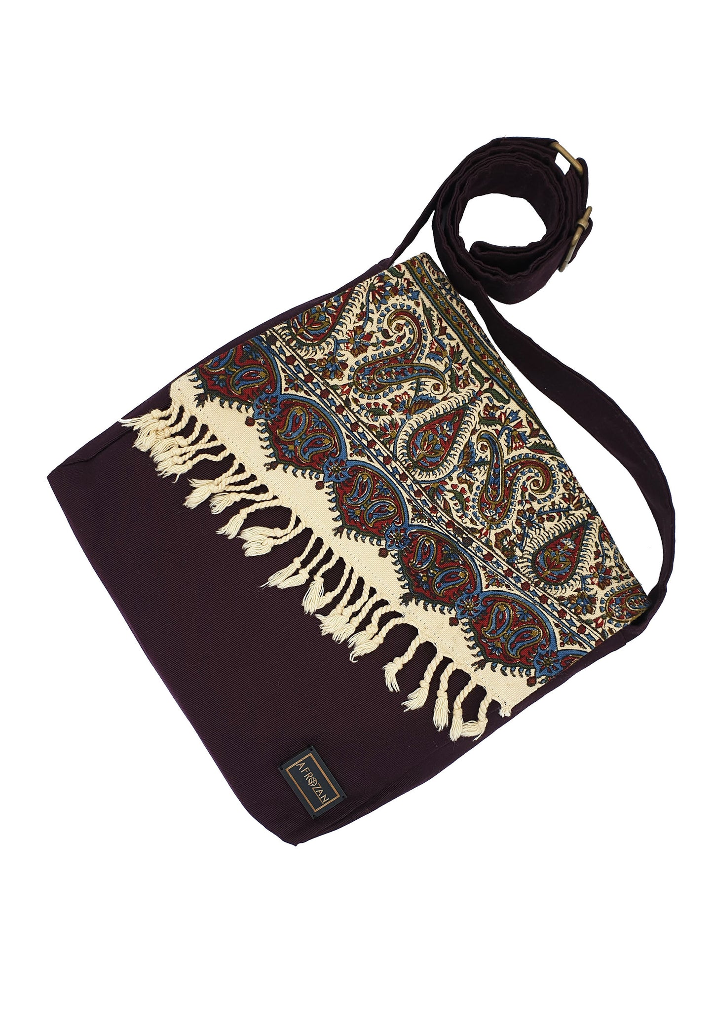 Crossbody Fabric Bag - Small in color Mahoguny-01 - AFROZAN FASHION HOUSE