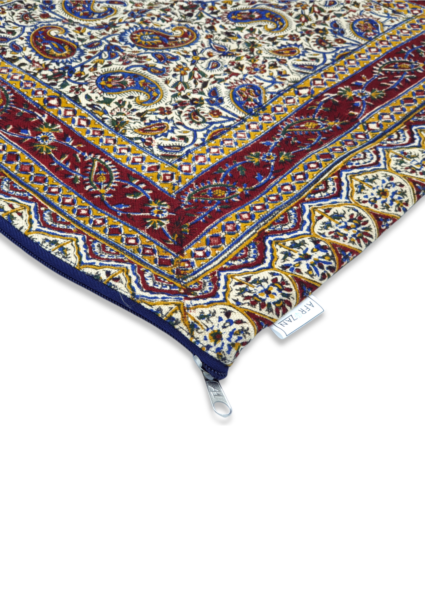 AFROZAN Hand-printed Cushion Cover - Peisly Bordeaux - AFROZAN FASHION HOUSE