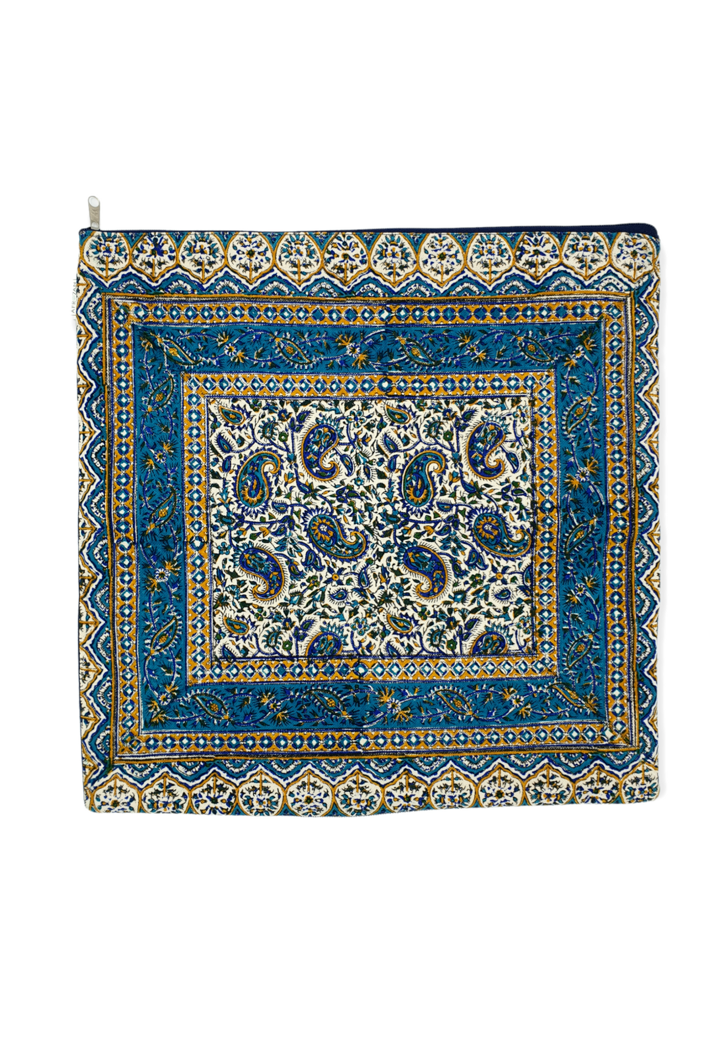 AFROZAN Hand-printed Cushion Cover - Peisly Blue - AFROZAN FASHION HOUSE