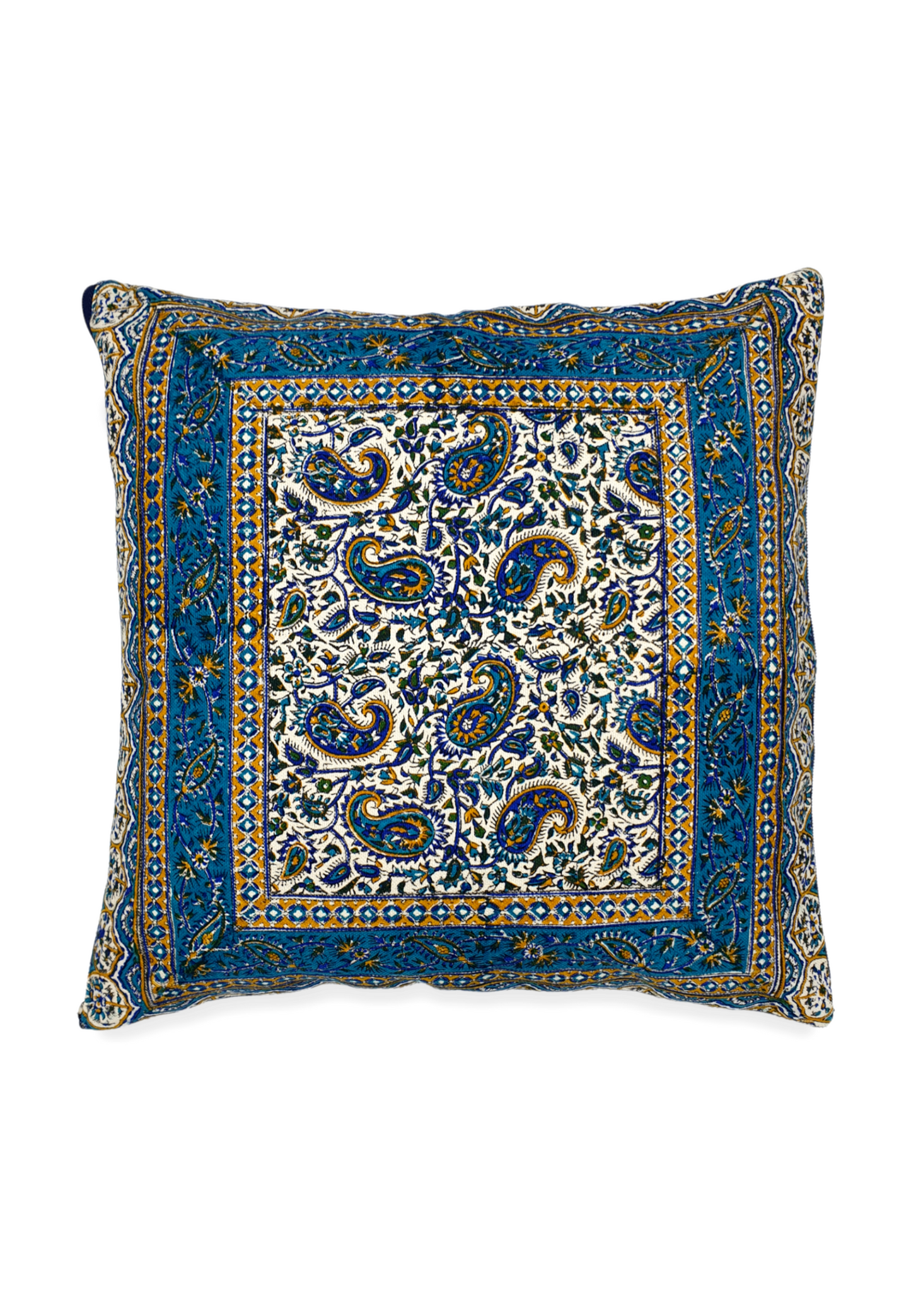 AFROZAN Hand-printed Cushion Cover - Peisly Blue - AFROZAN FASHION HOUSE