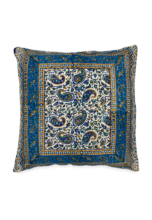 AFROZAN Hand-printed Cushion Cover - Peisly Blue - AFROZAN FASHION HOUSE
