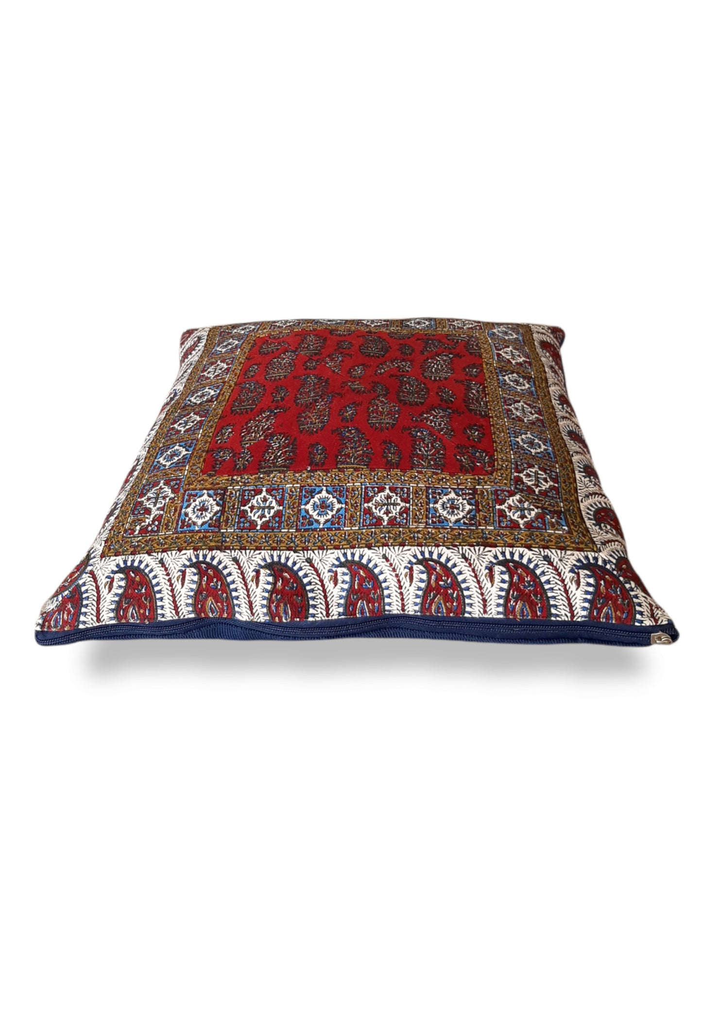 AFROZAN Hand-printed Cushion Cover - Multicolour-Red01 - AFROZAN FASHION HOUSE