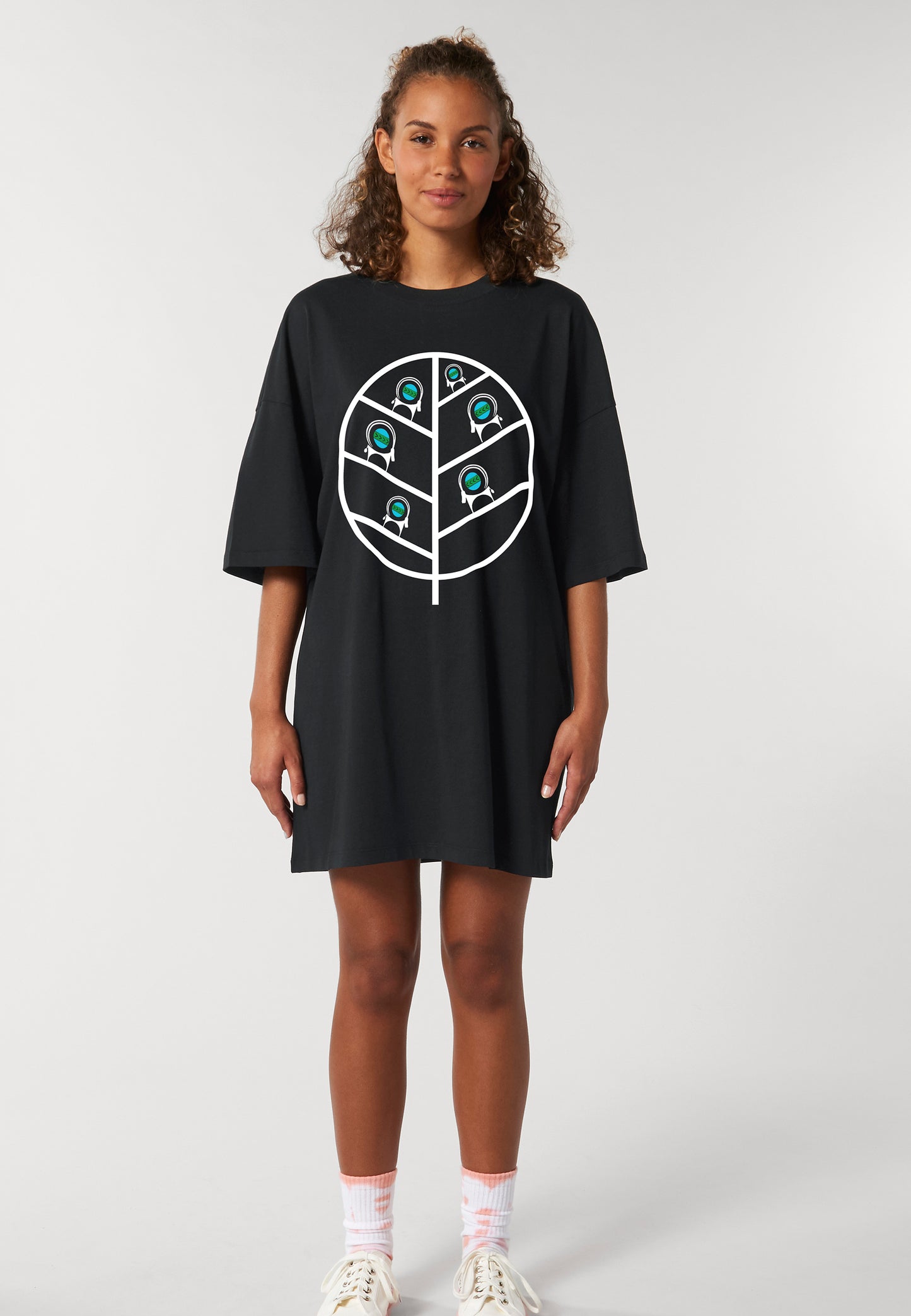 CAPRINAE T-Dress , Black Oversized Woman Dress in Cotton Jersey - AFROZAN FASHION HOUSE