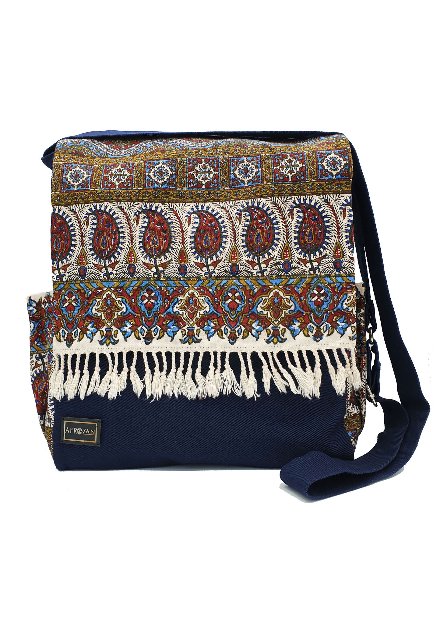 Crossbody Fabric Bag - Large size in color Navy - AFROZAN FASHION HOUSE