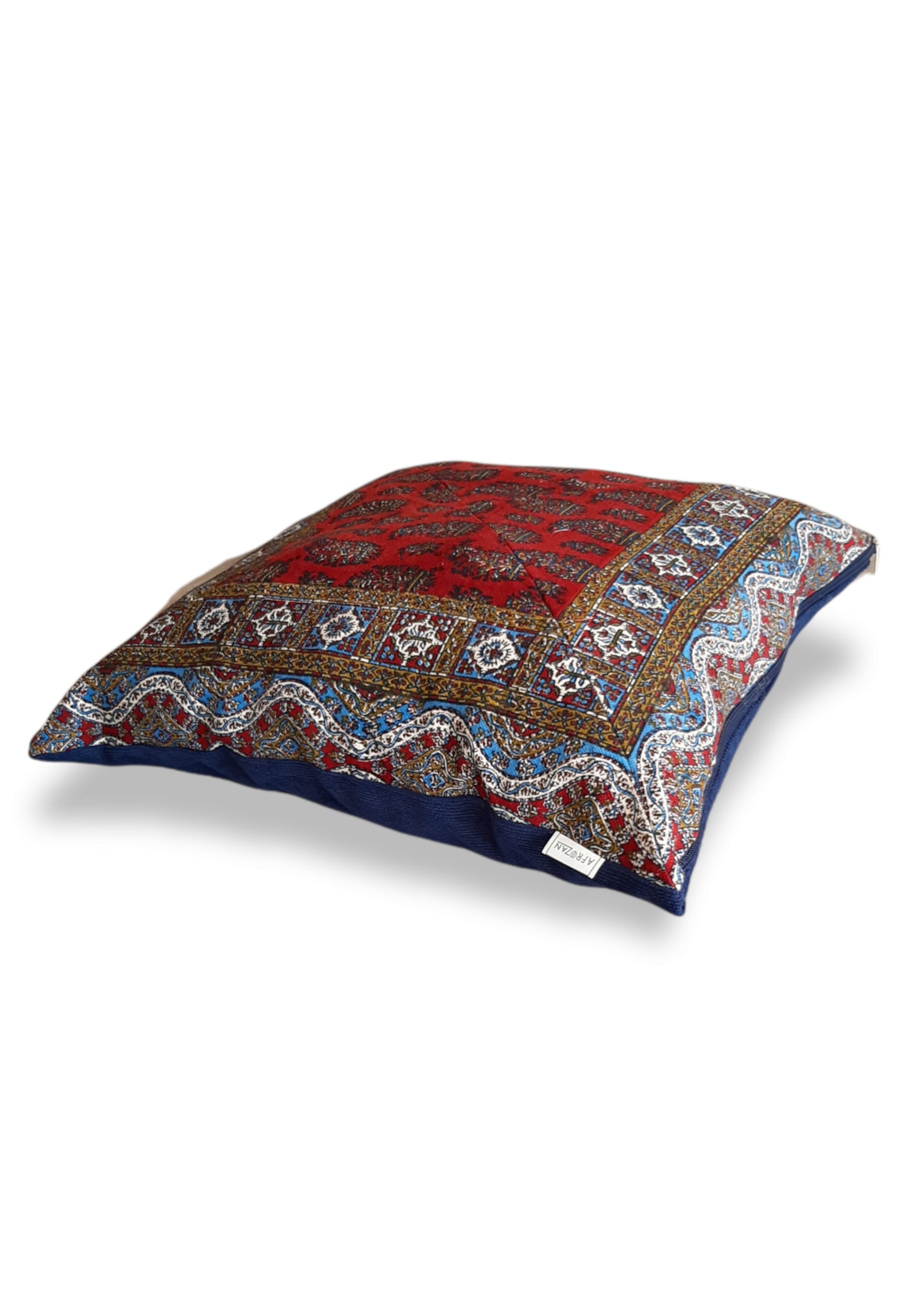 AFROZAN Hand-printed Cushion Cover - Multicolour-Red02 - AFROZAN FASHION HOUSE
