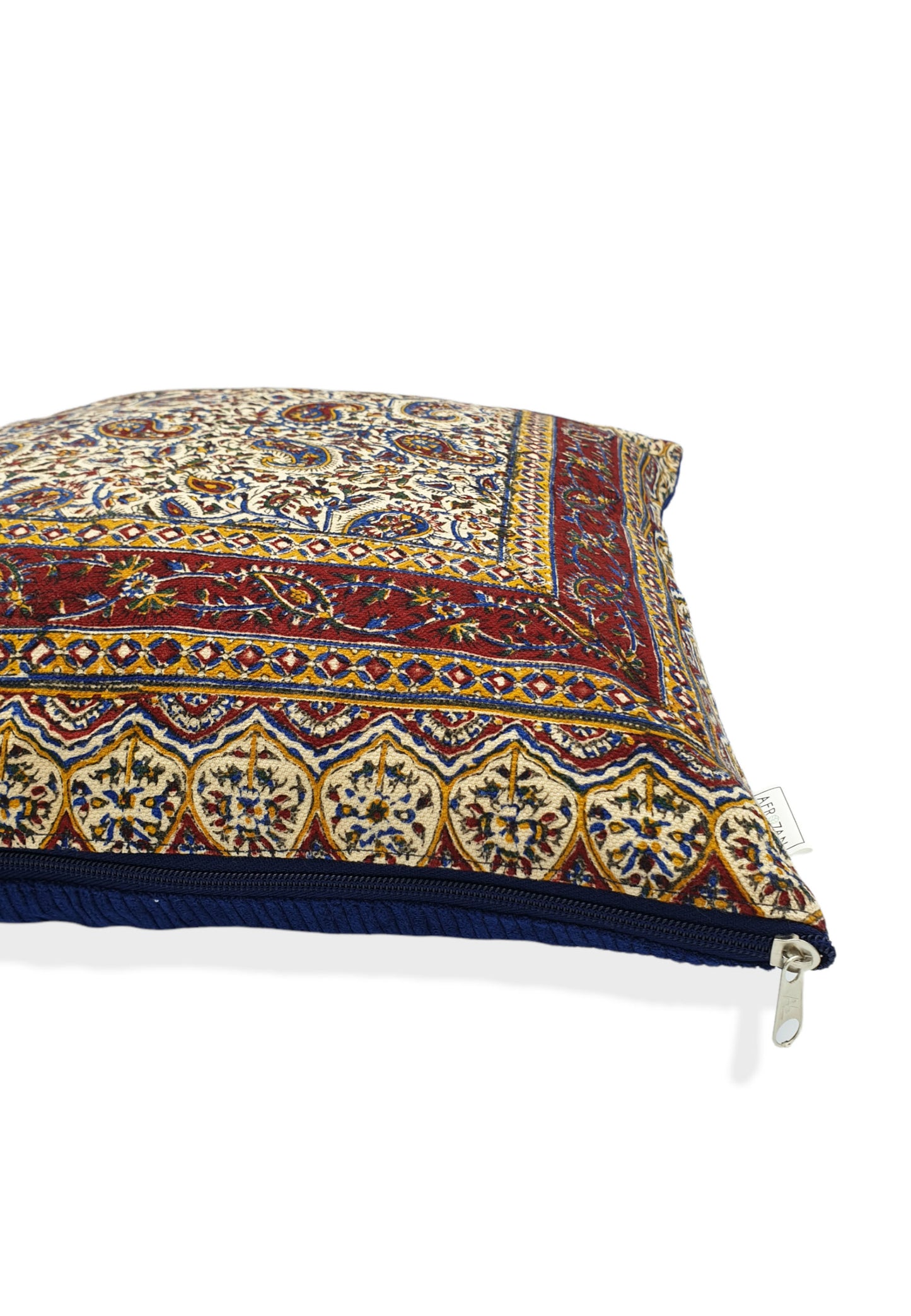 AFROZAN Hand-printed Cushion Cover - Peisly Bordeaux - AFROZAN FASHION HOUSE