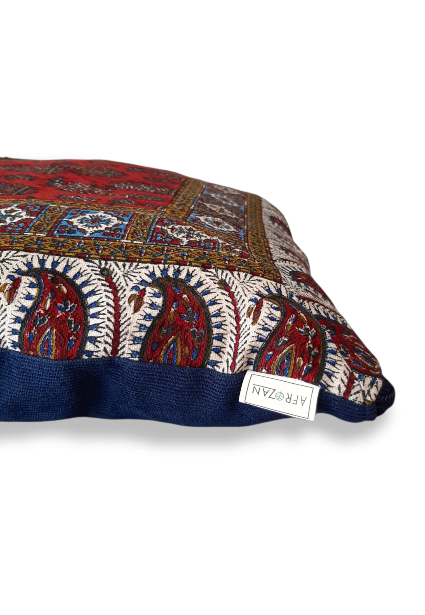 AFROZAN Hand-printed Cushion Cover - Multicolour-Red01 - AFROZAN FASHION HOUSE