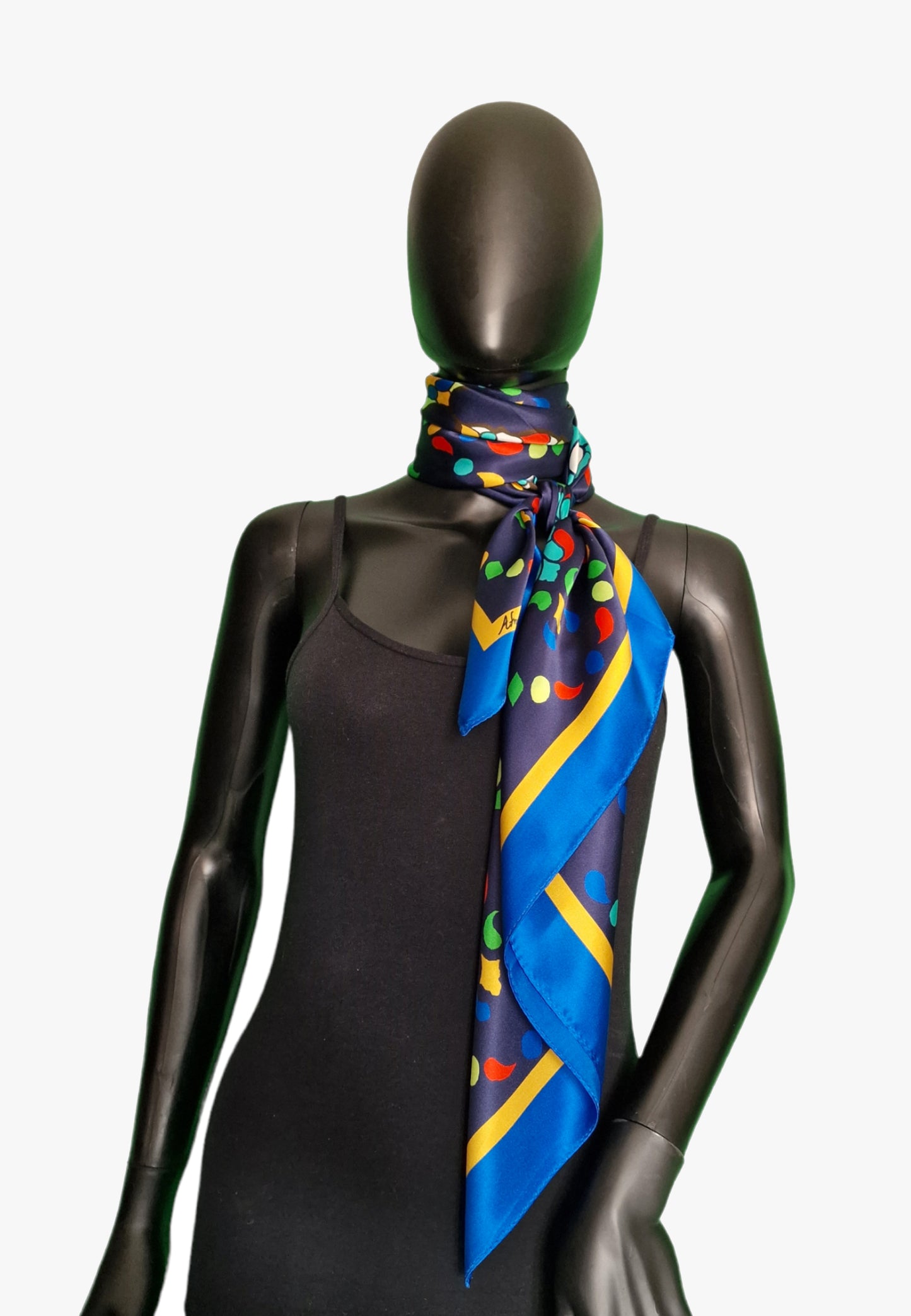 OROSI-Silk scarf - Multicolor Navy