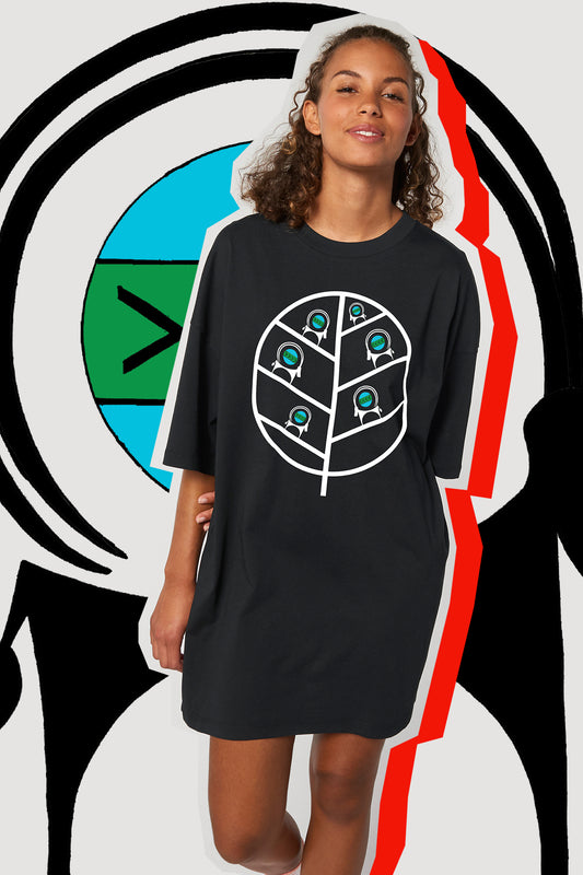 CAPRINA T-Dress , Black Oversized Woman Dress in Cotton Jersey - AFROZAN FASHION HOUSE