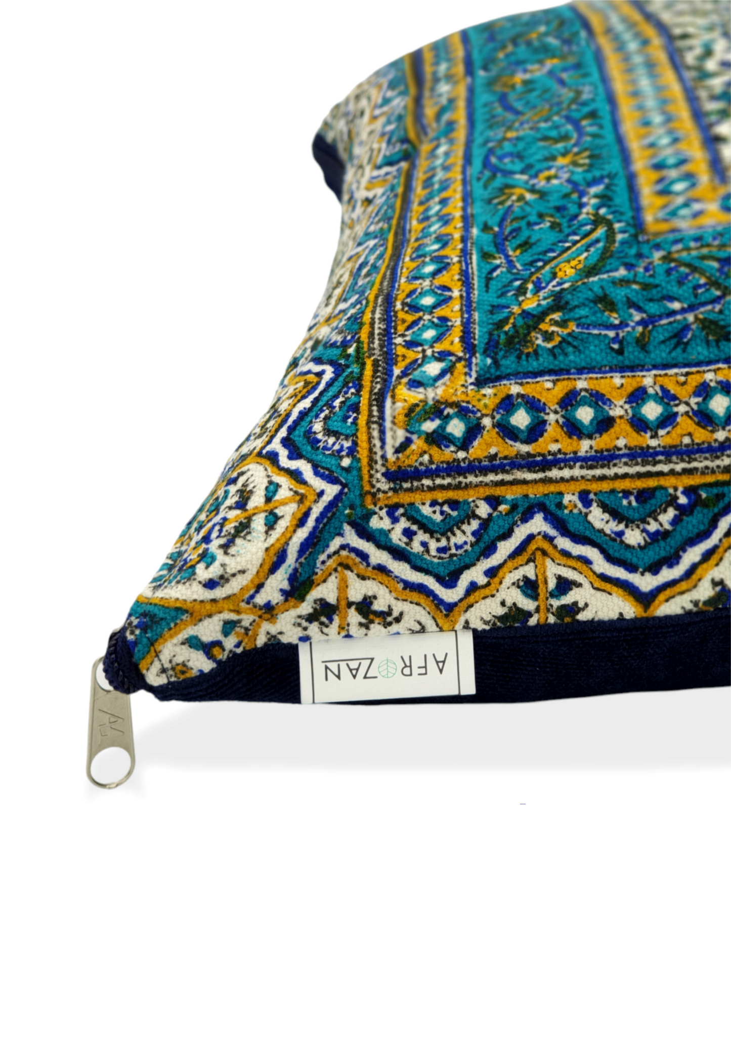 AFROZAN Hand-printed Cushion Cover - Peisly Blue - AFROZAN FASHION HOUSE