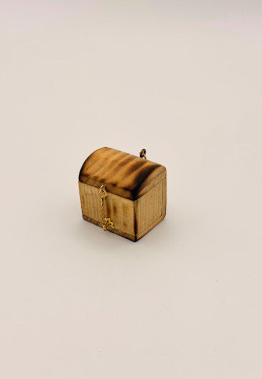 Handcrafted Wooden Chest Charm — Bag & Key Accessory