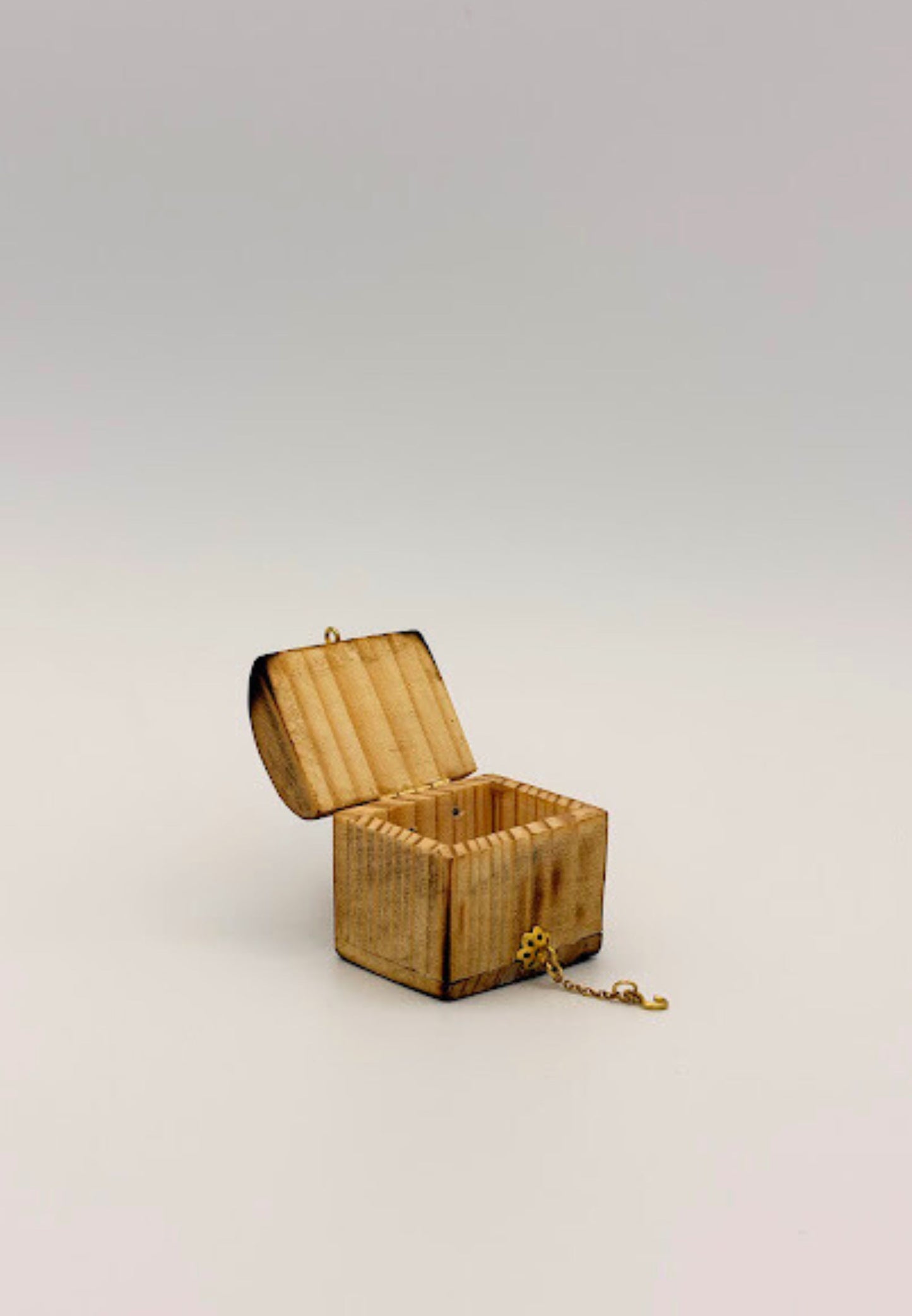 Handcrafted Wooden Chest Charm — Bag & Key Accessory