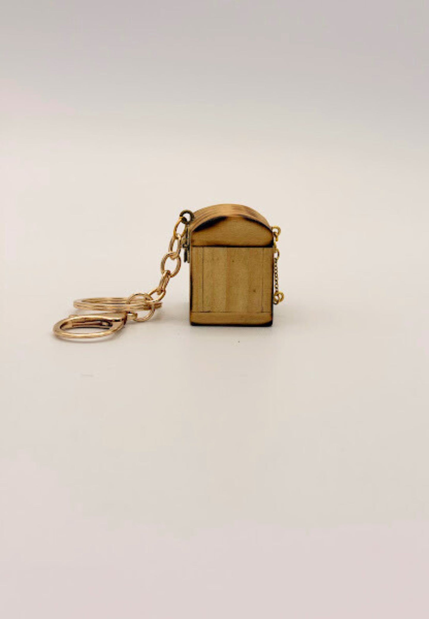 Handcrafted Wooden Chest Charm — Bag & Key Accessory
