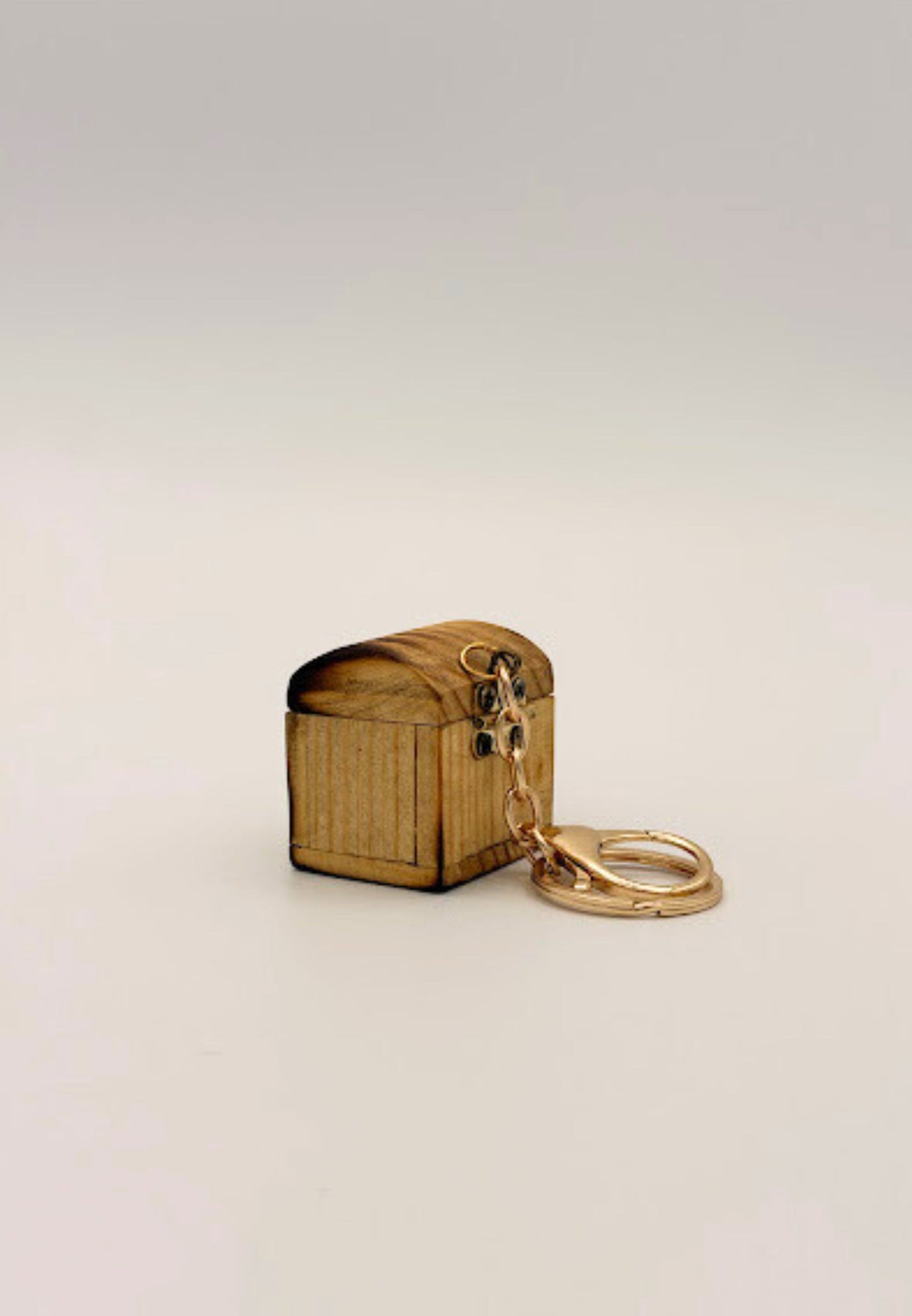 Handcrafted Wooden Chest Charm — Bag & Key Accessory