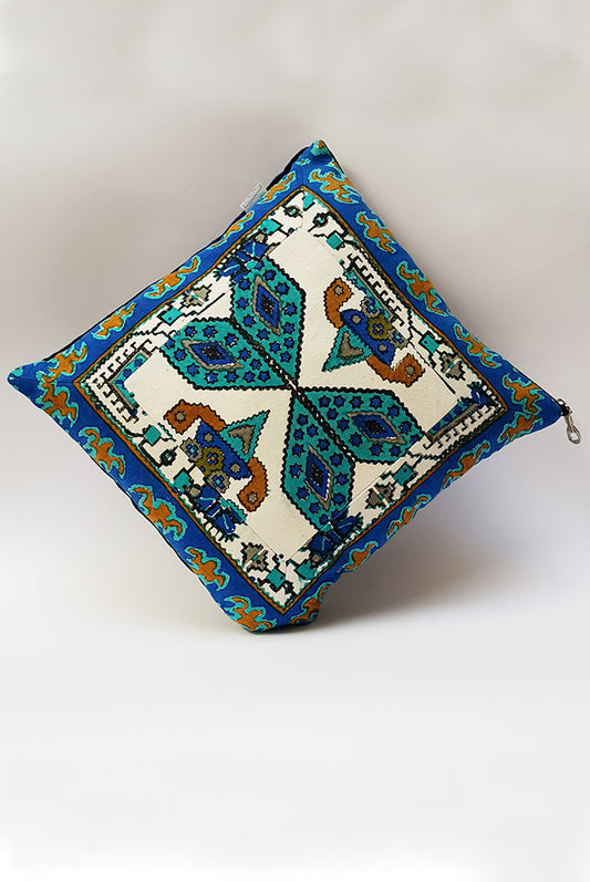 AFROZAN Hand-printed Cushion Cover -  Multicolor-01
