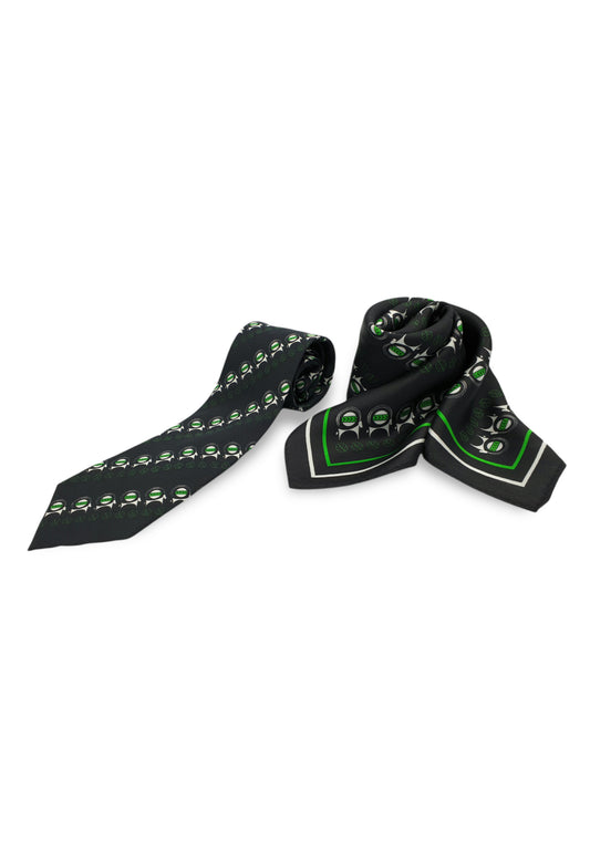 Esclusiva CAPRA - Set di cravatta e fazzoletto di seta