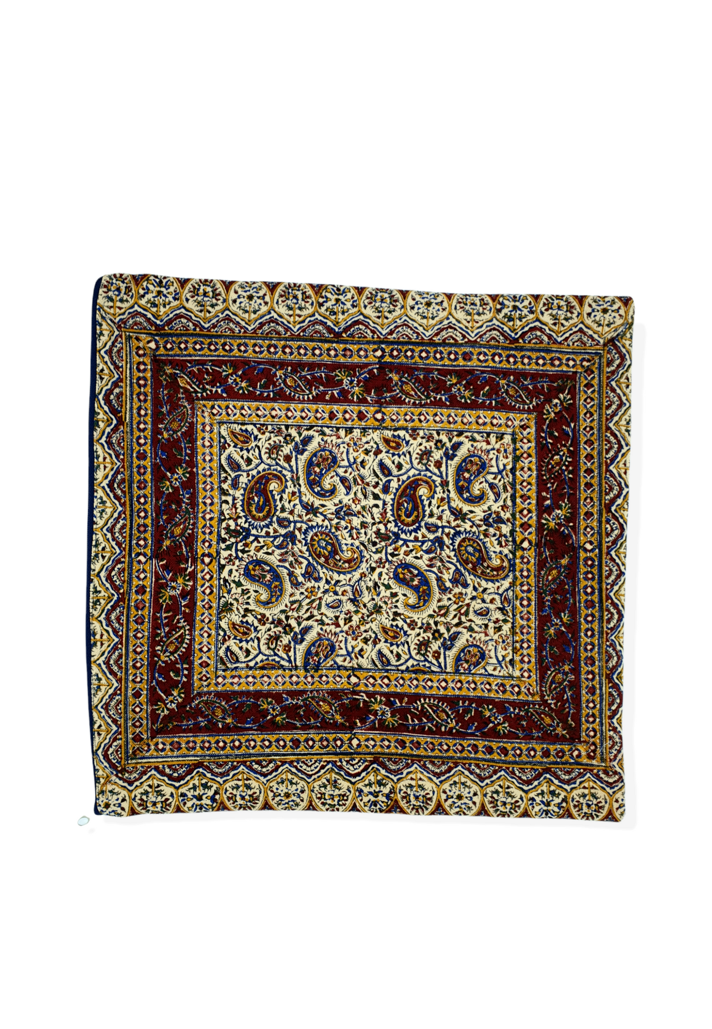 AFROZAN Hand-printed Cushion Cover - Peisly Bordeaux