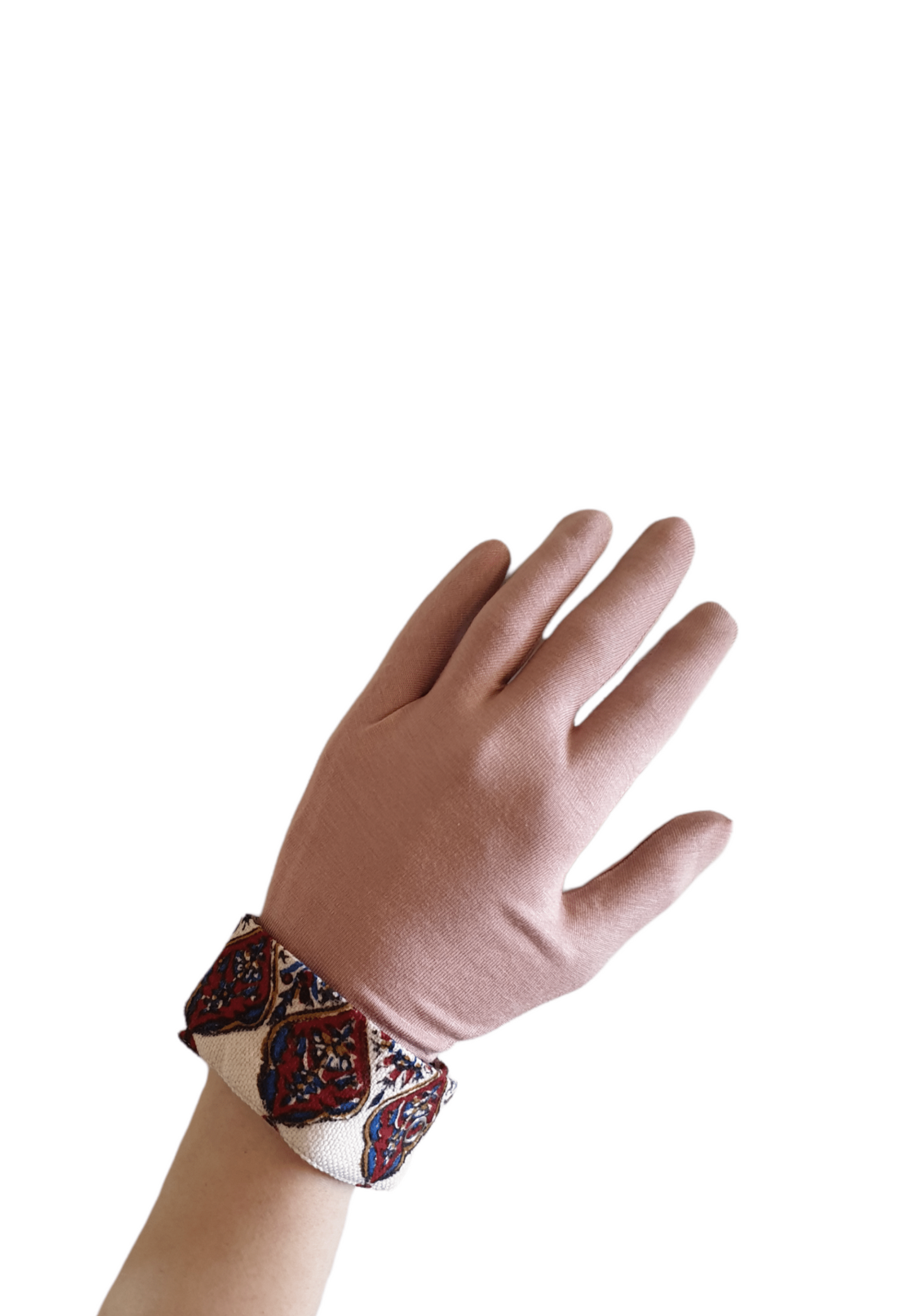 AFROZAN Handprinted gloves - IRITA G1-1, Cameo Pink