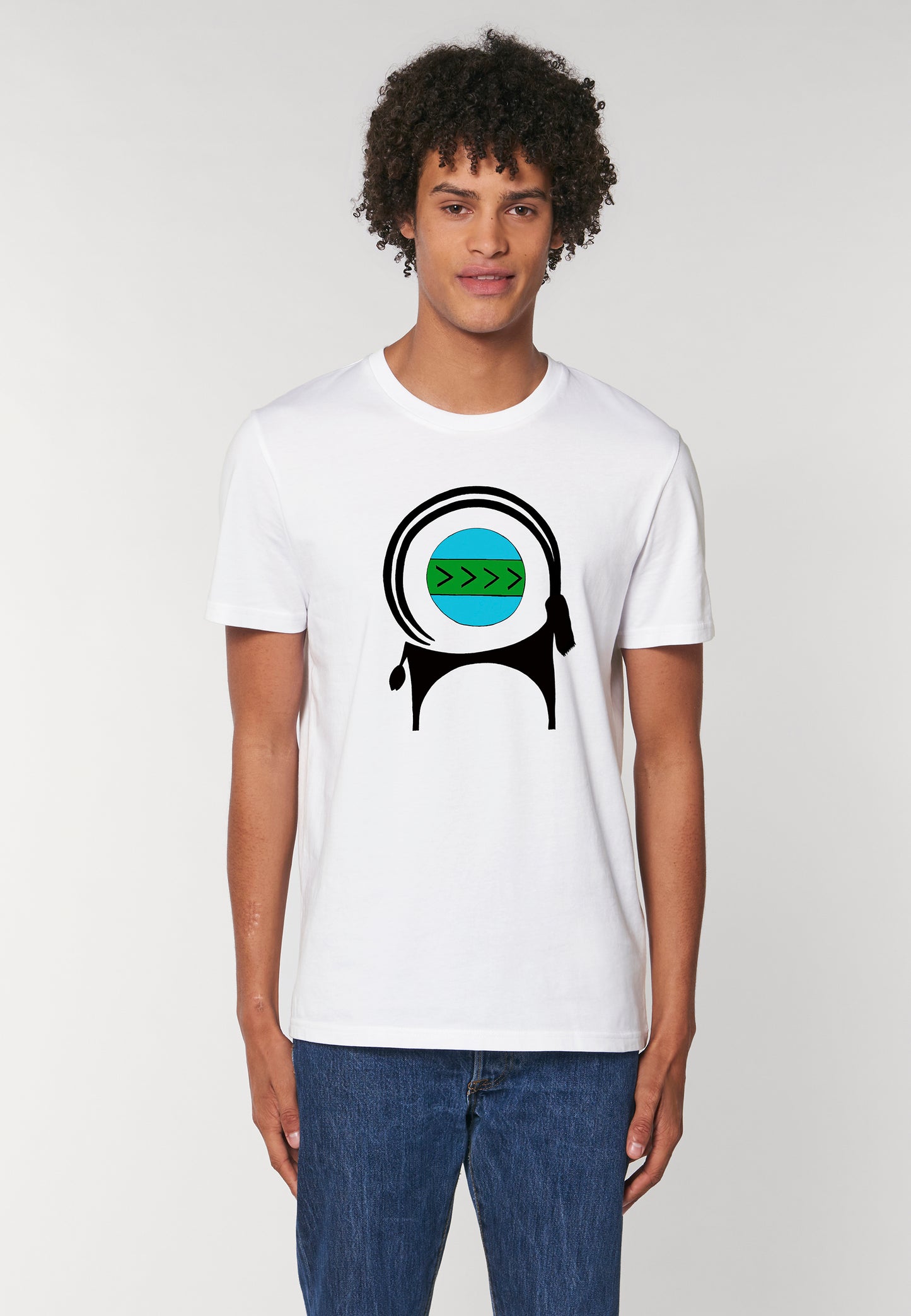 CAPRA-Tee Unisex T-shirt , Printed T-shirt in White  Cotton Jersey