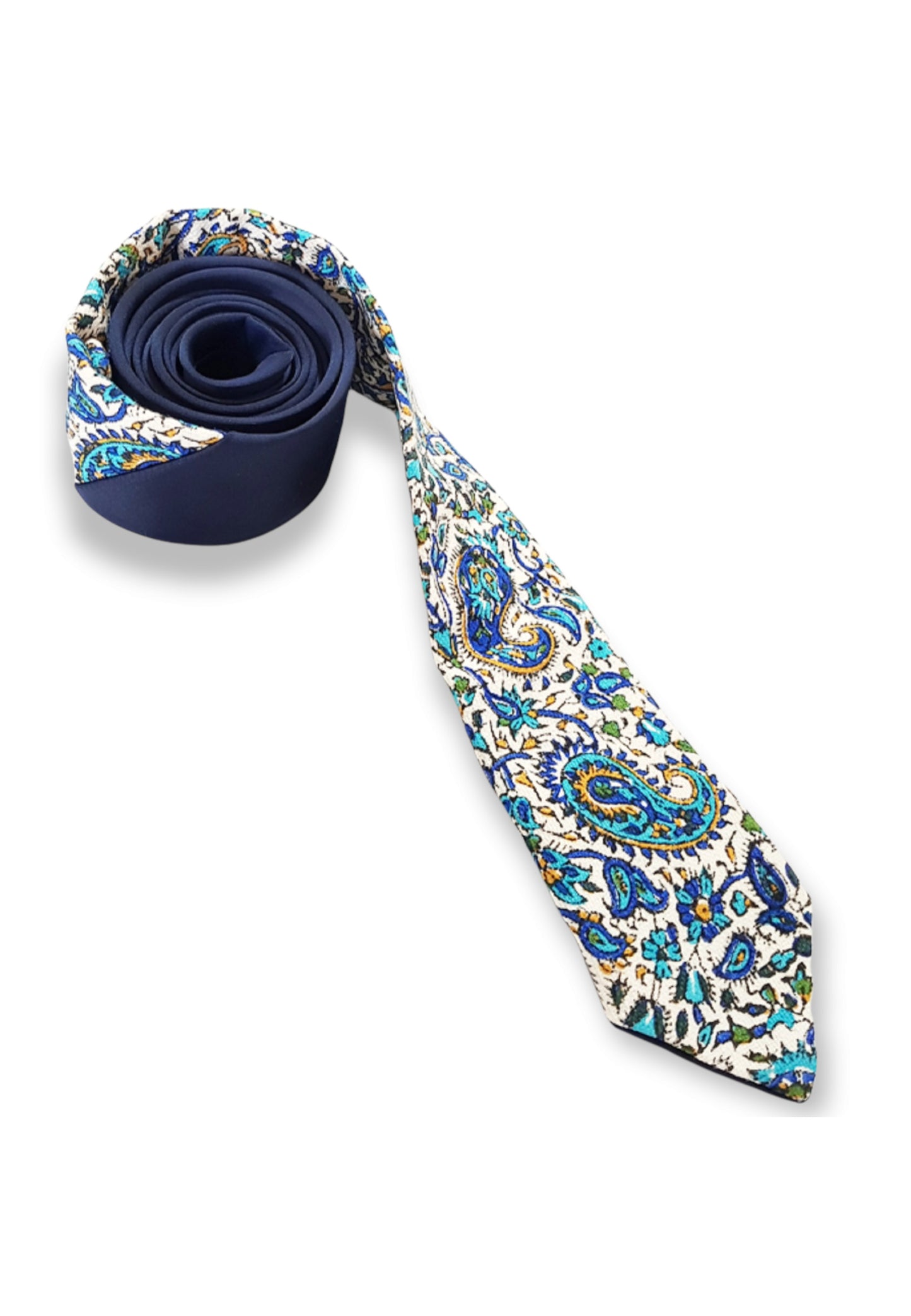 AFROZAN - Artisan Hand-printed Necktie -NB - PAISLEY TIE