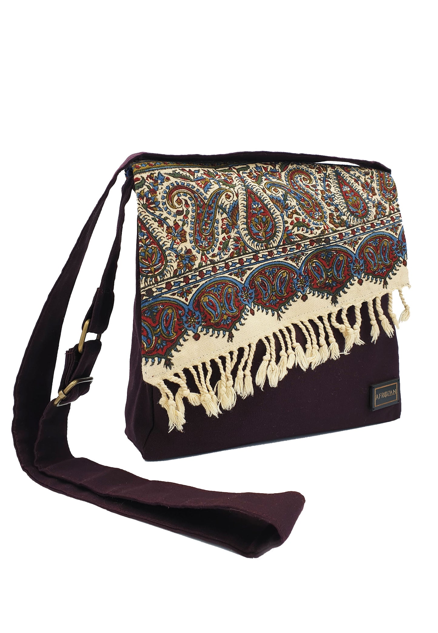 Crossbody Fabric Bag - Small in color Mahoguny-01 - AFROZAN FASHION HOUSE