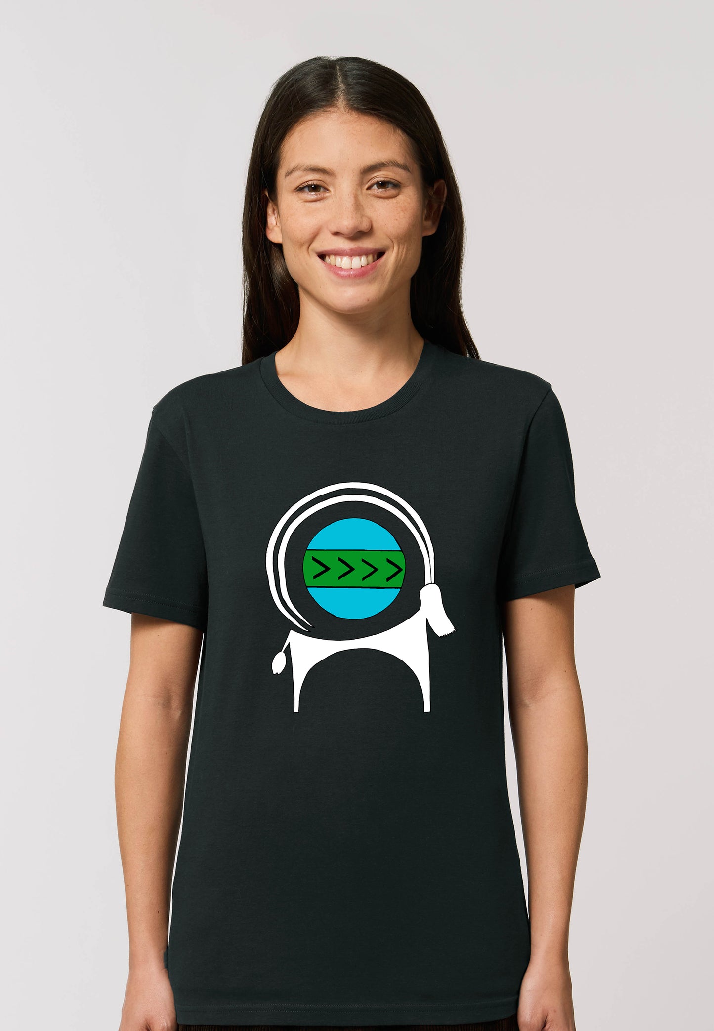 CAPRA-Tee Unisex T-shirt , Vegan T-shirt in Black  Cotton Jersey