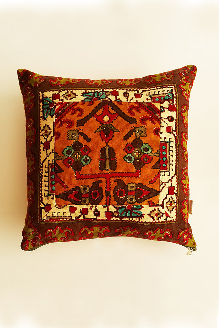 AFROZAN Hand-printed Cushion Cover -  Multicolor-02