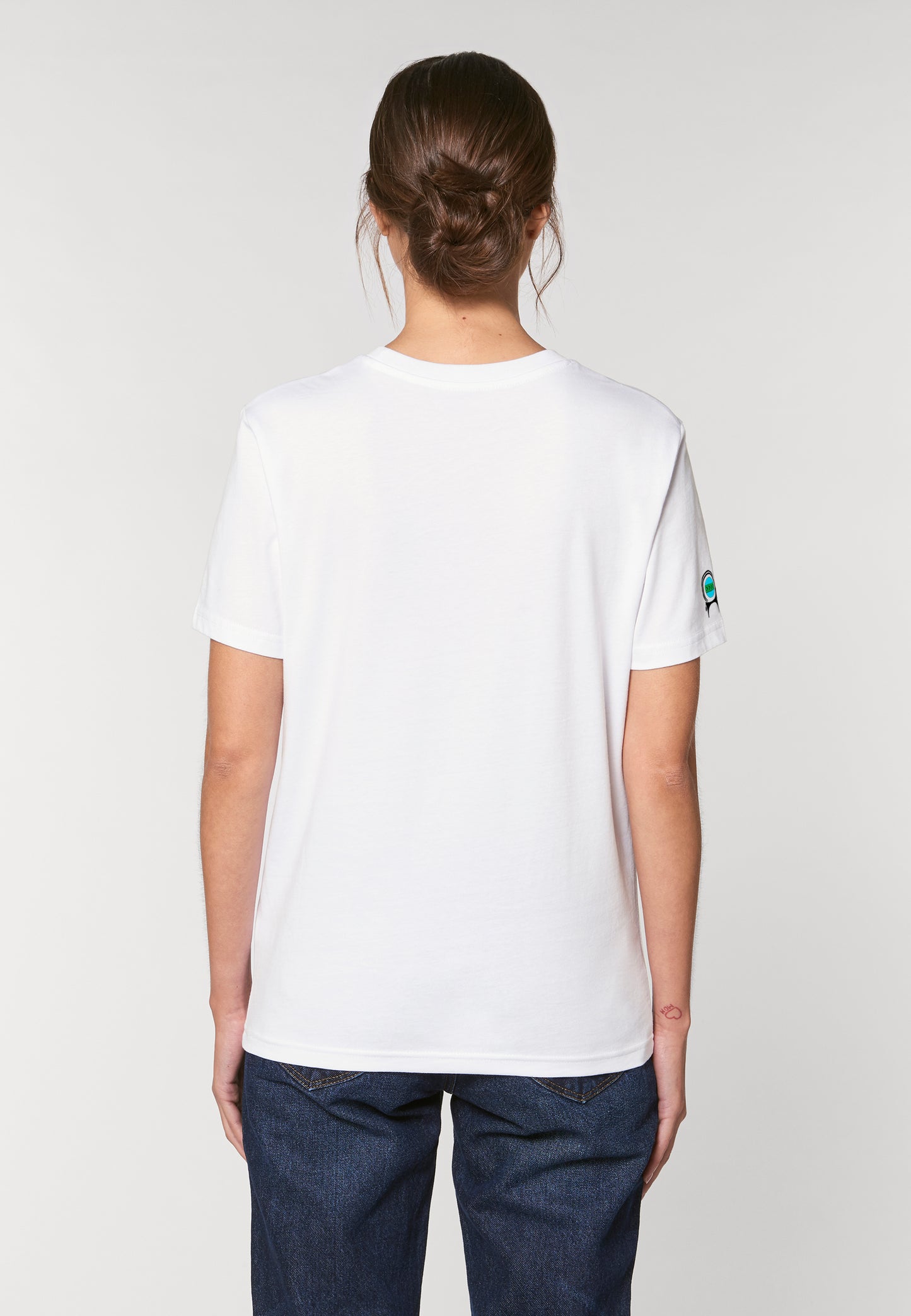 CAPRA-EARTH Unisex T-shirt , Vegan T-shirt in White Cotton Jersey