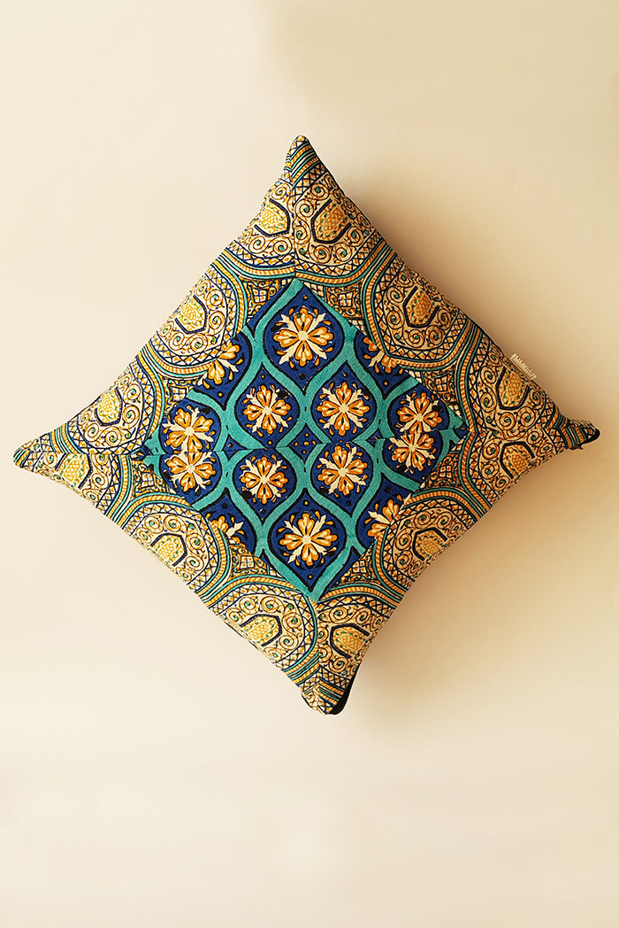 AFROZAN Hand-printed Cushion Cover -  Multicolor-03