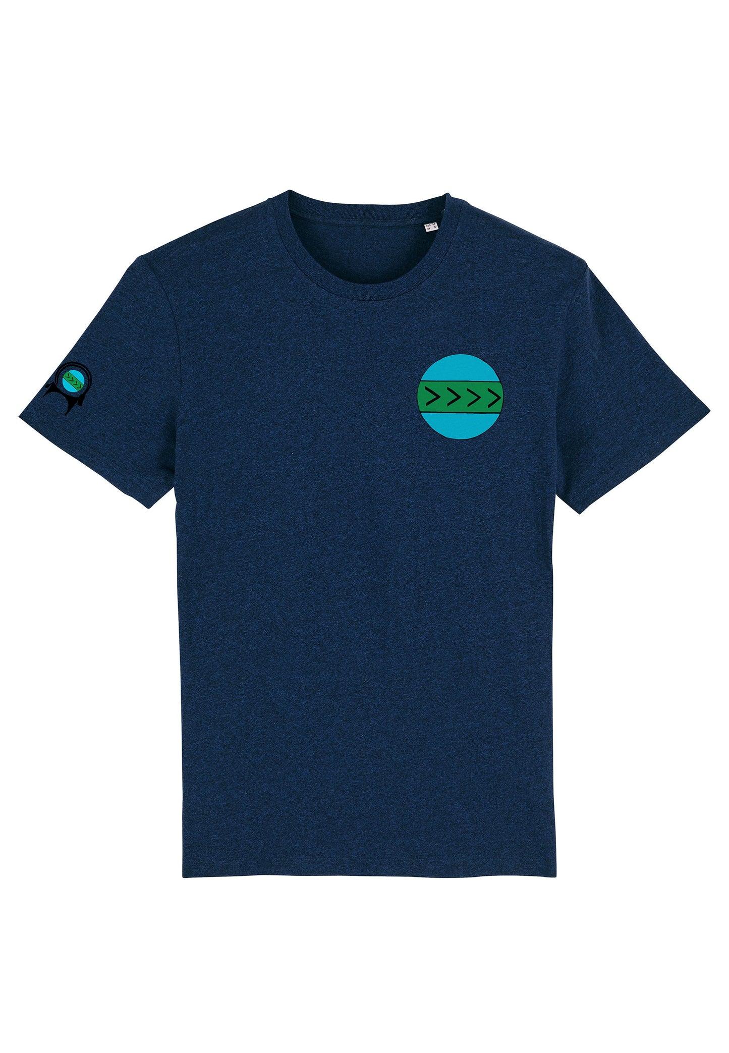 CAPRA-EARTH Unisex T-shirt , Vegan T-shirt in Black Heather Blue Cotton Jersey