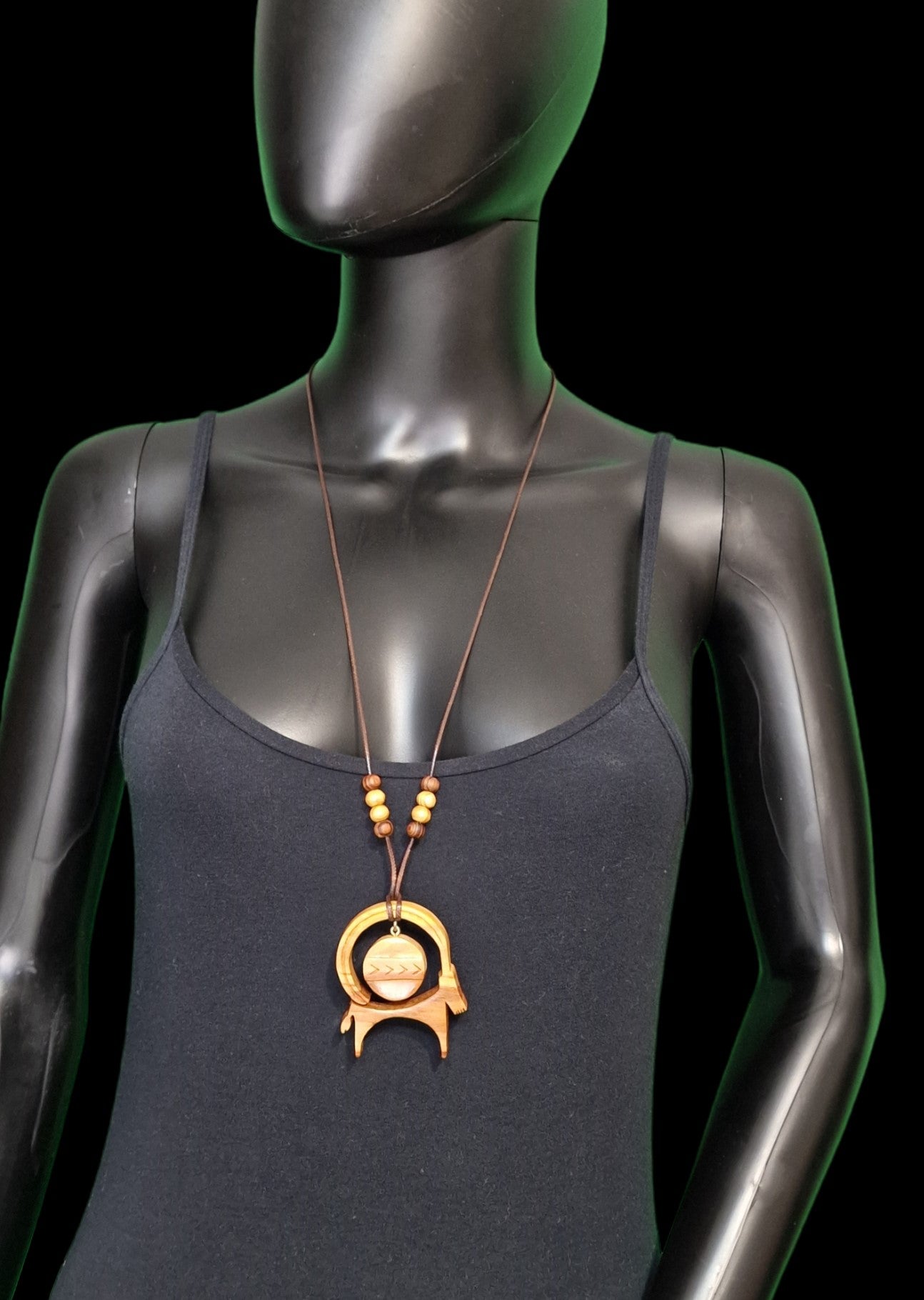 CAPRA Wooden Necklace - Handmade , Unisex