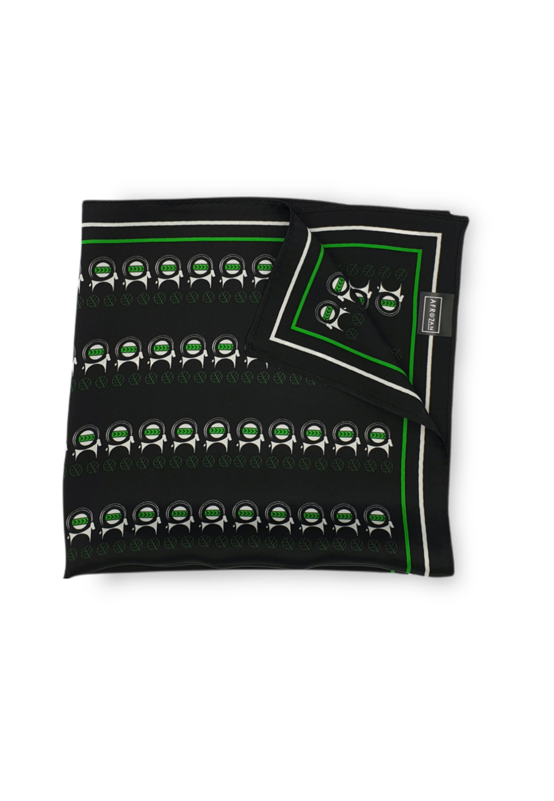 Silk Scarf Black - Capra collection - AFROZAN - Sustainable fashion 