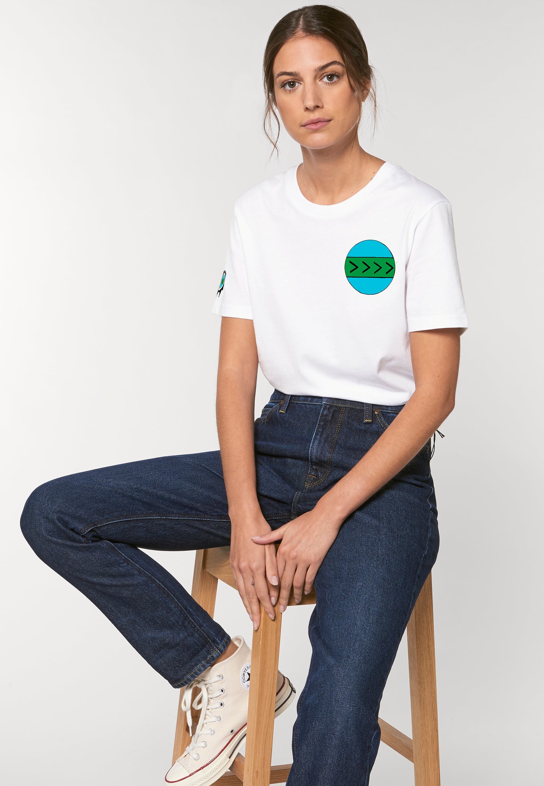 Unisex printed design tshirt Earth Afrozan - organic cotton